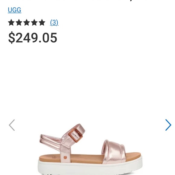 UGG Women's Strap Sandal in Rose Gold Metallic, 7.5 US - Picture 2 of 5